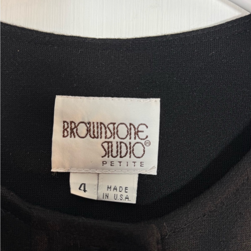 Vintage Made in the USA Brownstone Studio Petite Size 4 Black Dress - Picture 2 of 15